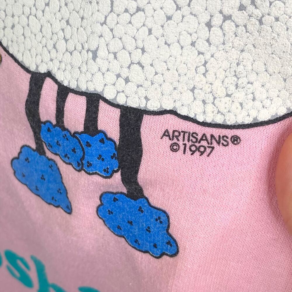 Vintage 1997 Artisans Sheep Shirt Sweatshirt Dress L/XL Pink Grannycore Kitsch - Picture 4 of 11